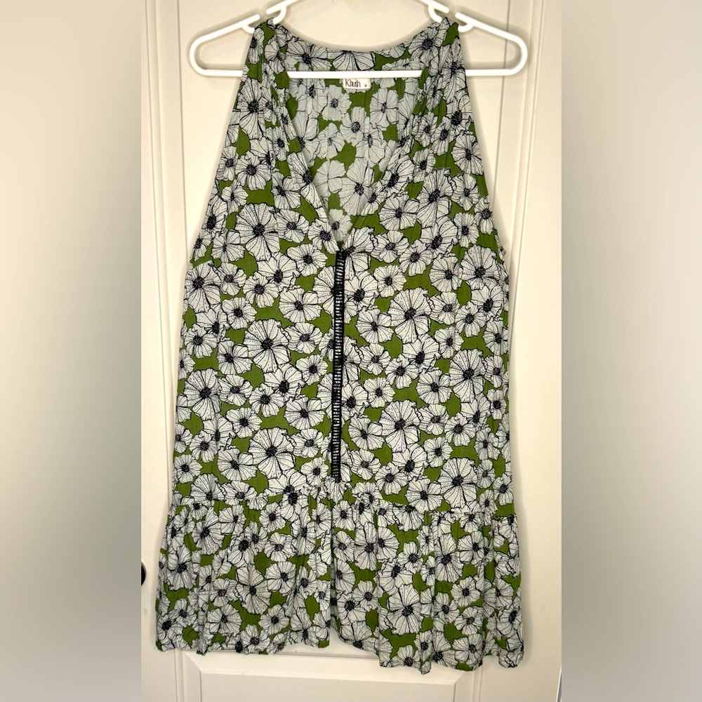 Khush by Patricia Tombini Handcrafted in Bali Floral Green Mini Dress Line